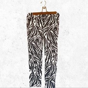 Zara Basics Womens Size 4 Zebra Print Pants EUC